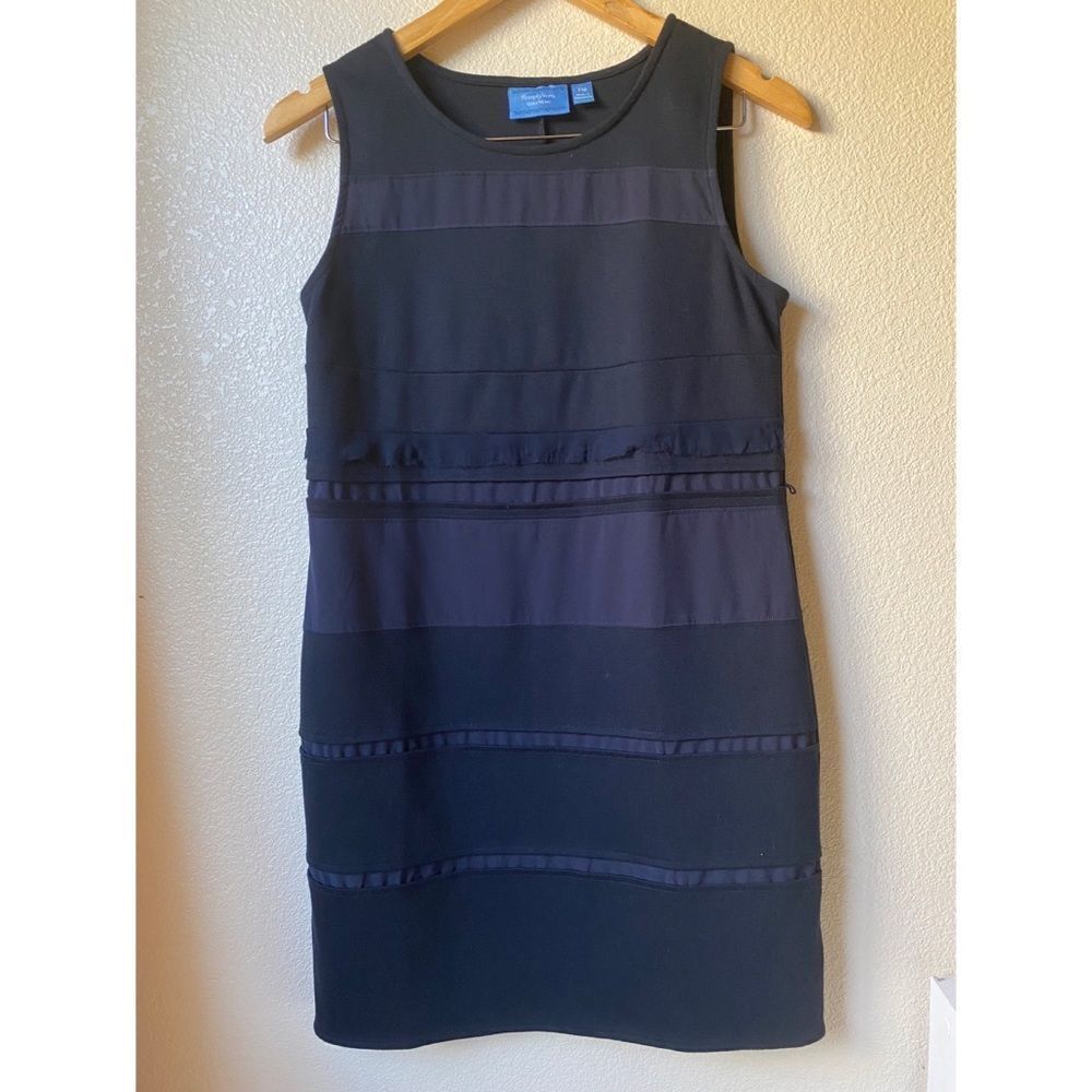Vera Wang | Navy Sheath Sleeveless Dress, Size PM